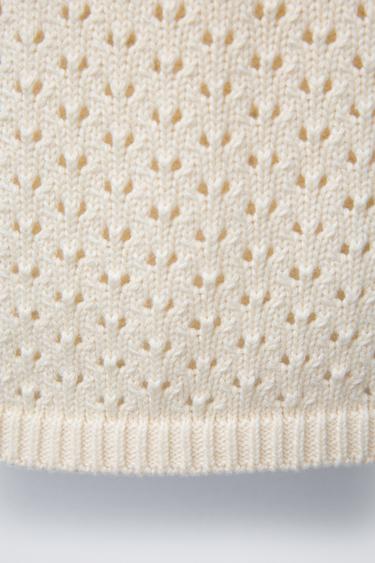 LACE TRIM KNIT TOP - Ecru by Zara - Image 3