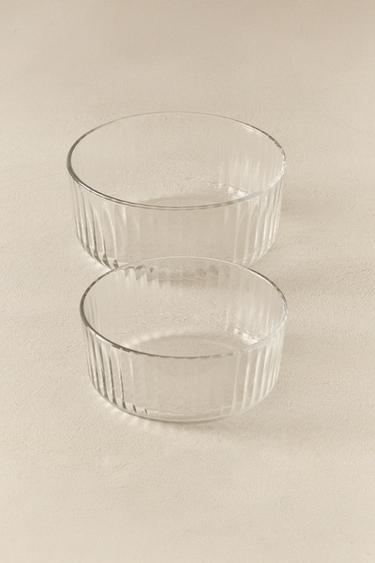 RAISED WAVE DESIGN GLASS BOWL - 990 by Zara