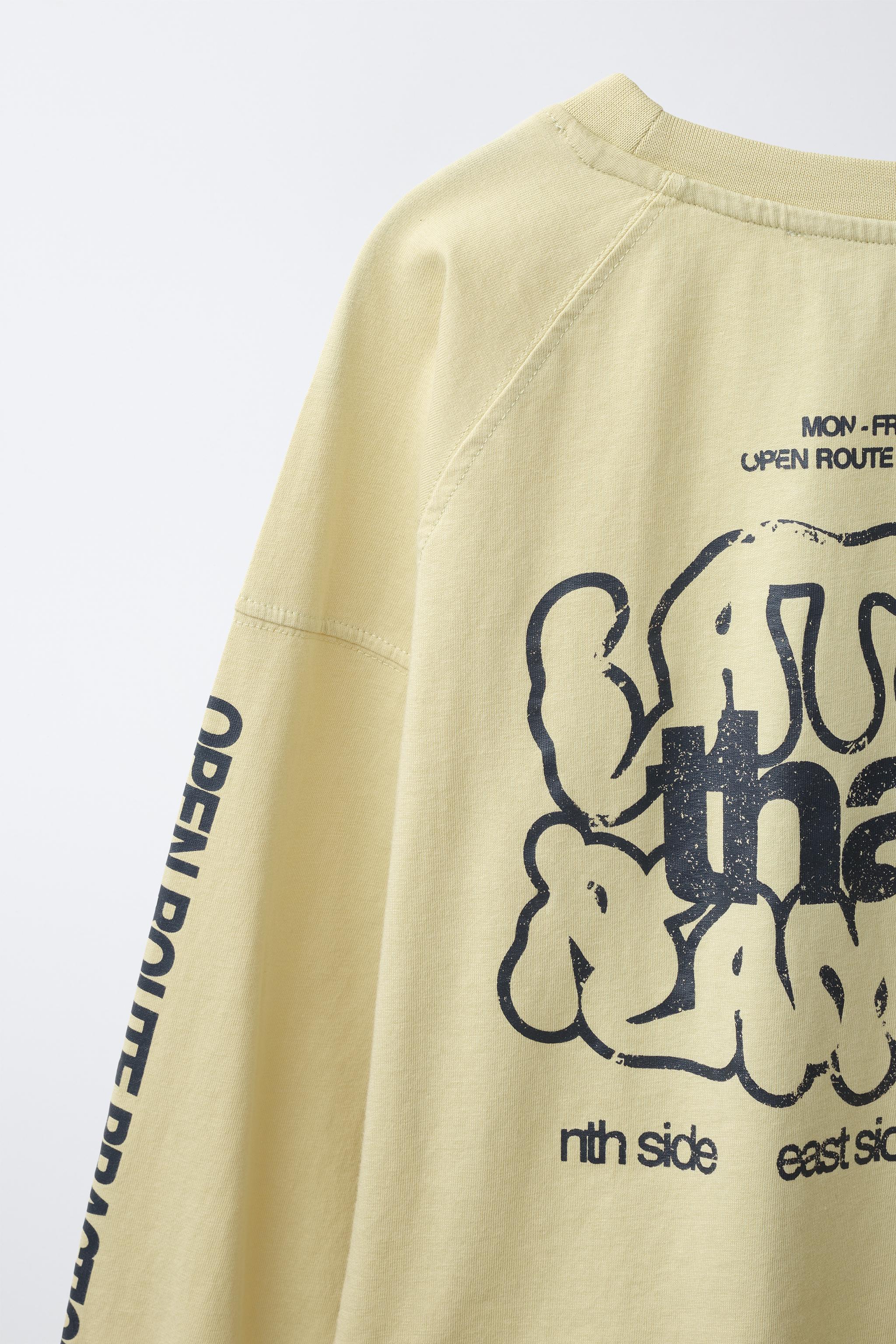 TEXT PRINT T-SHIRT - Beige | ZARA Canada
