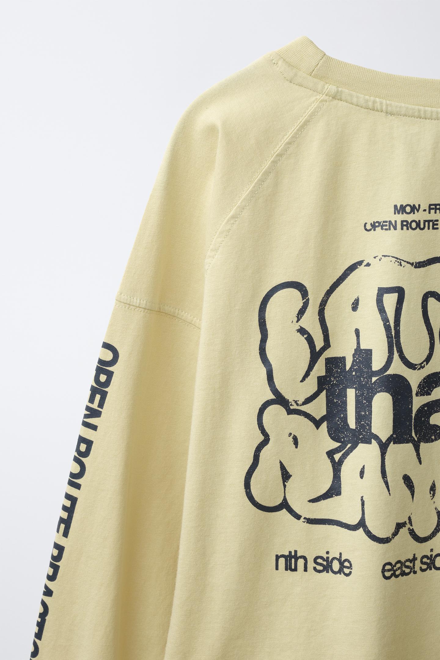Детская футболка Zara Text Print, цвет: Бежевый — фото 4