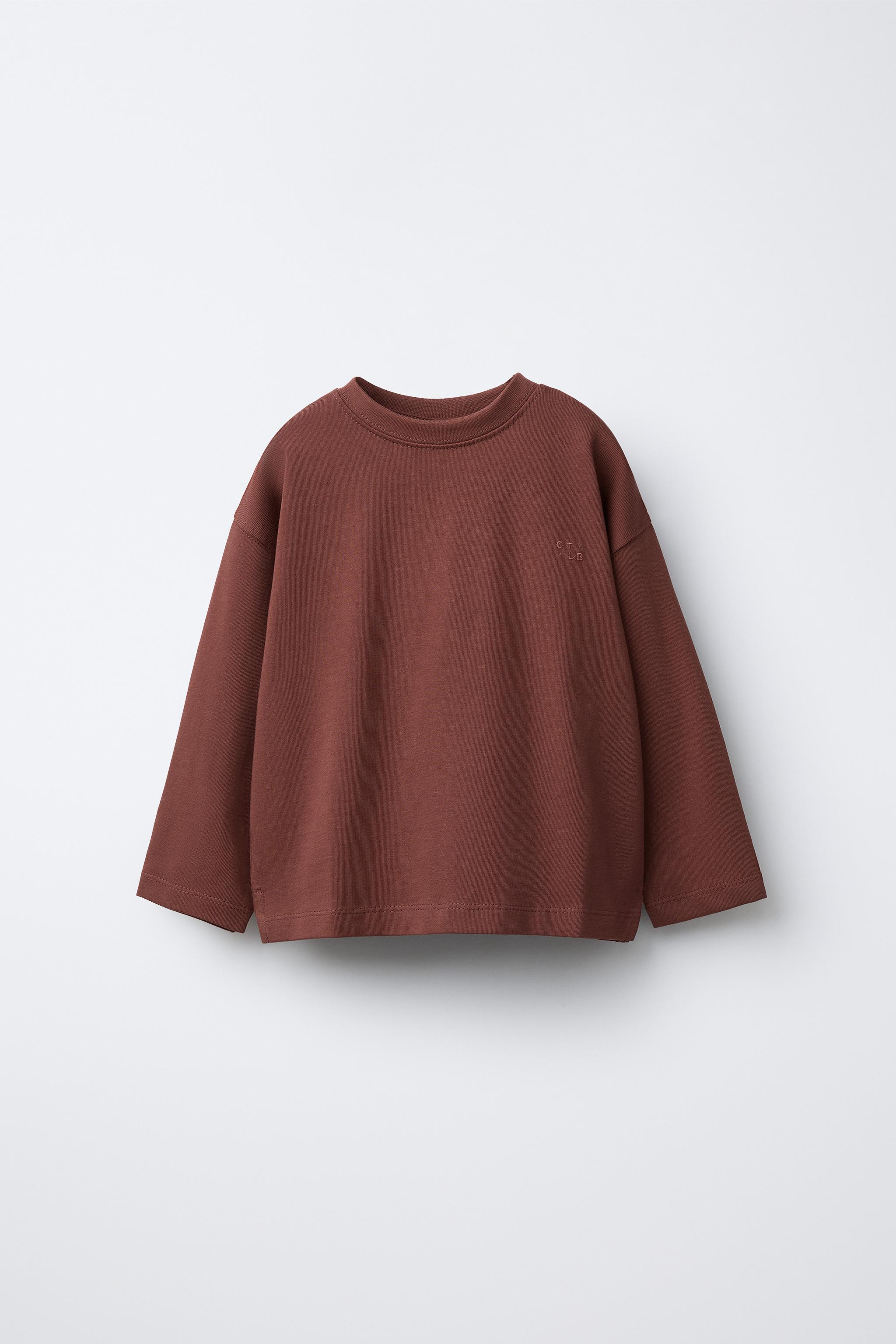 HEAVYWEIGHT EMBROIDERED T-SHIRT — Light burgundy