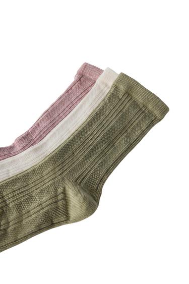 3-PACK OF TEXTURED SOCKS - Pink by Zara