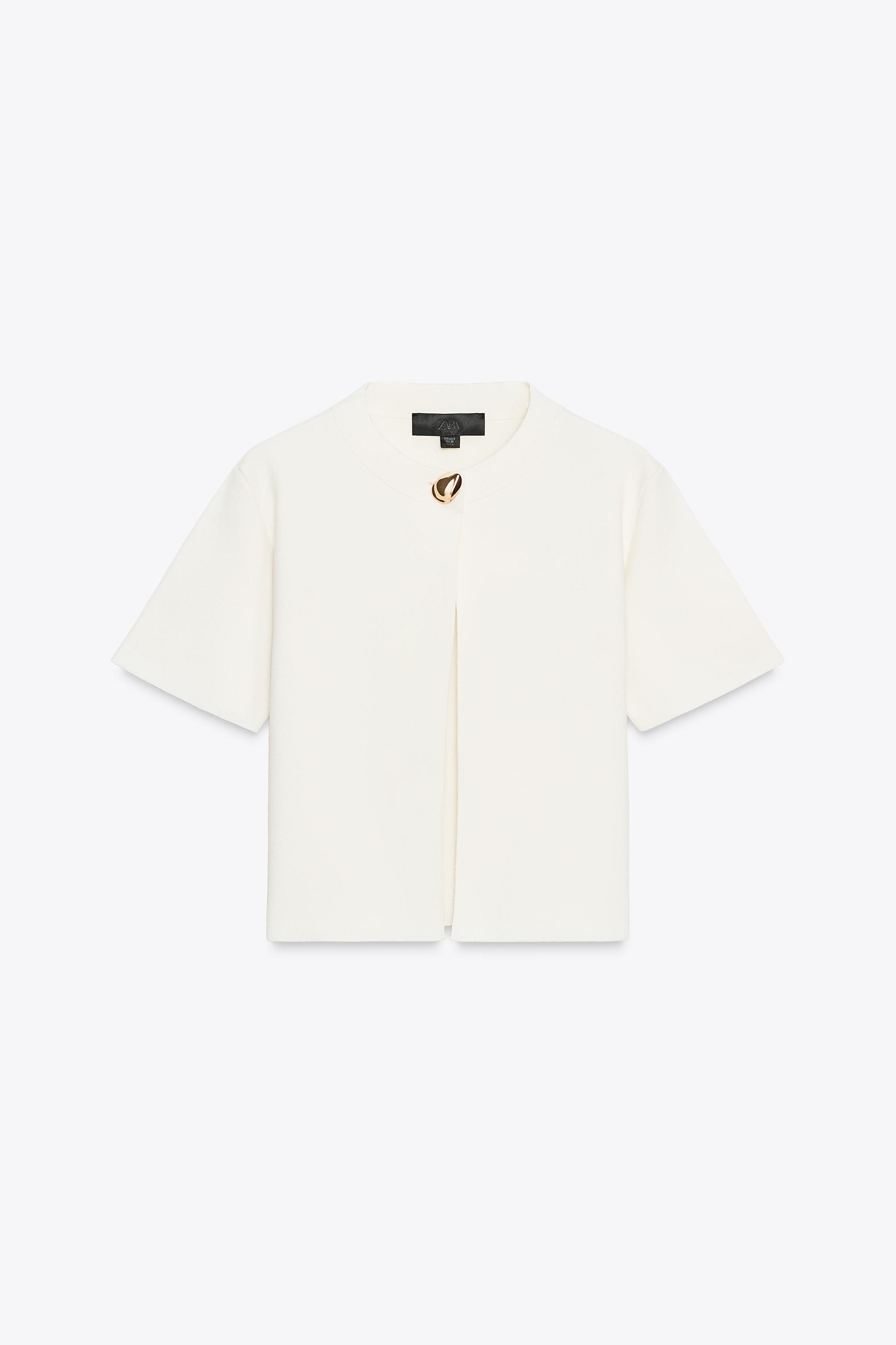 ★ZARA★プレーンニット*カーディガン エクリュ ZARA - ZARA オープンニット カーディガン XS-Sサイズ エクリュ