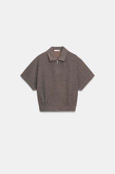 Zara SOFT SHORT SLEEVE VEST - Mink