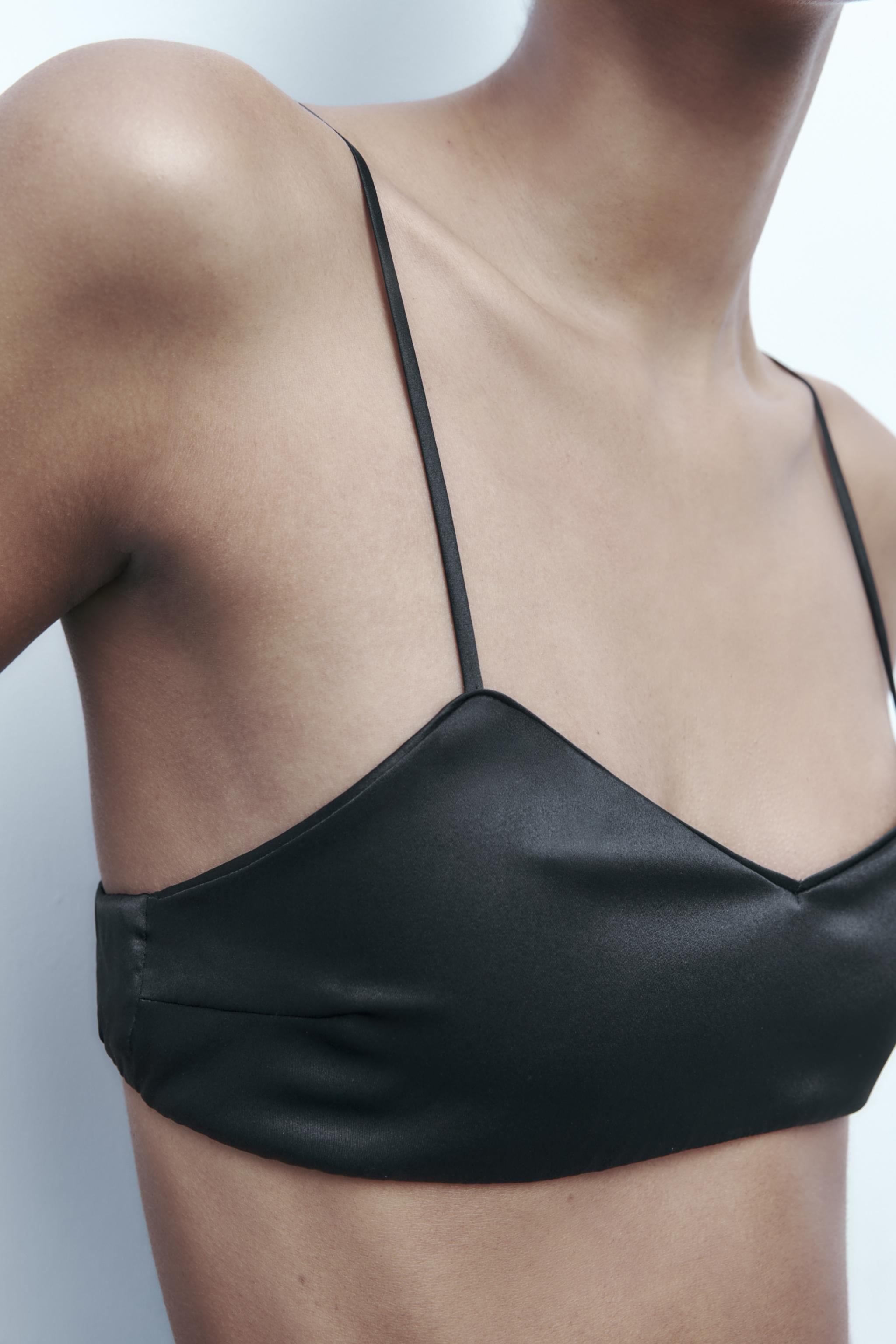 SILK BRA - Black  ZARA New Zealand