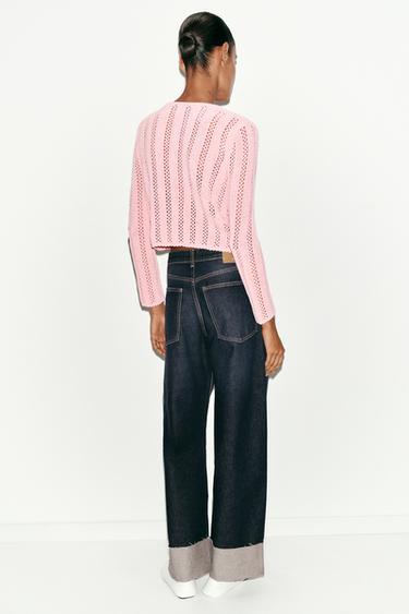 POINTELLE KNIT CARDIGAN - Pink by Zara - Image 6