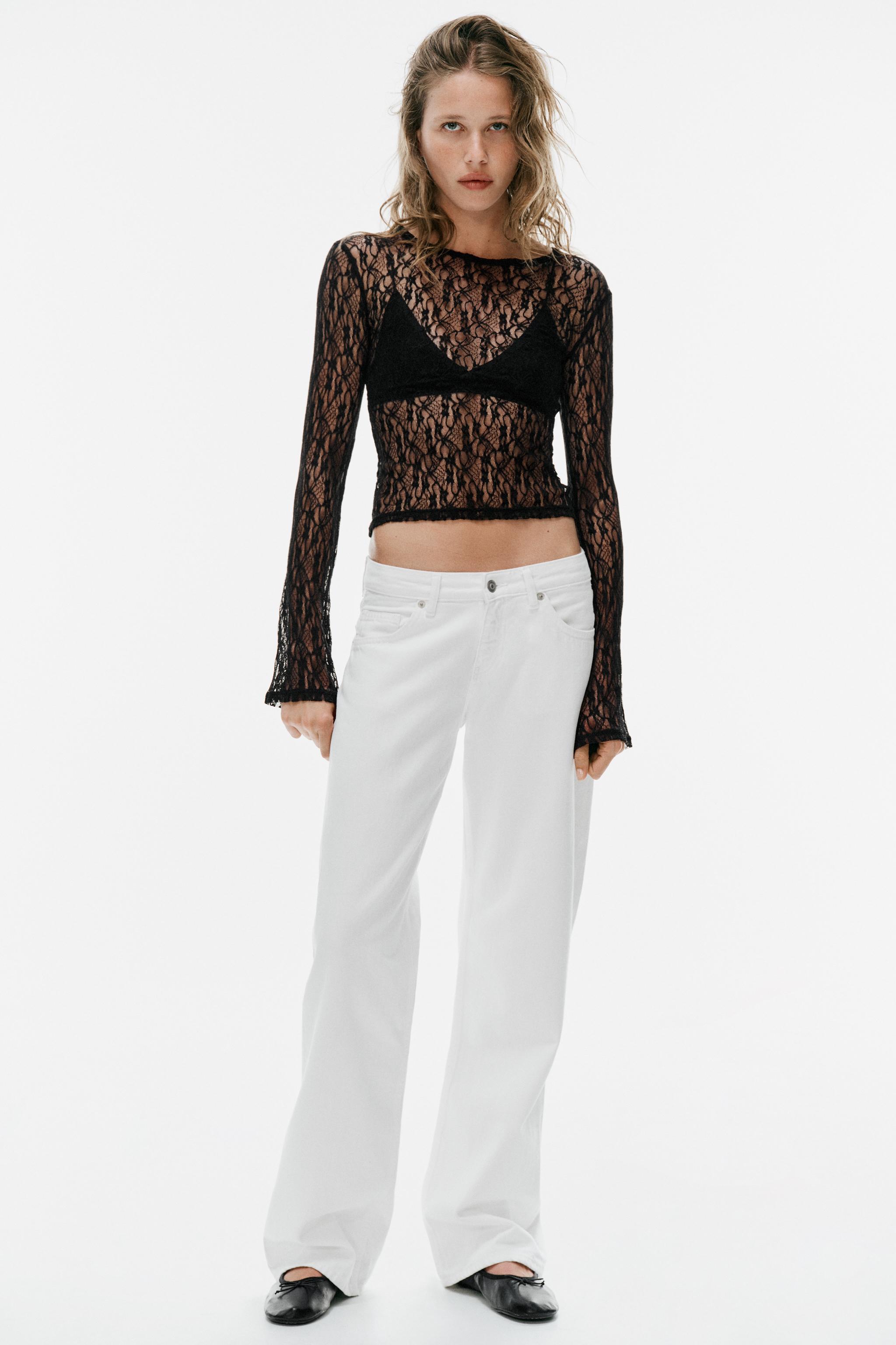BELL-SLEEVE LACE TOP