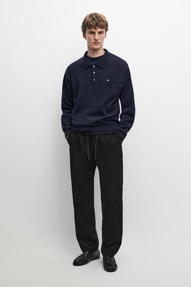 Knit pocket detail polo sweater — 452 1