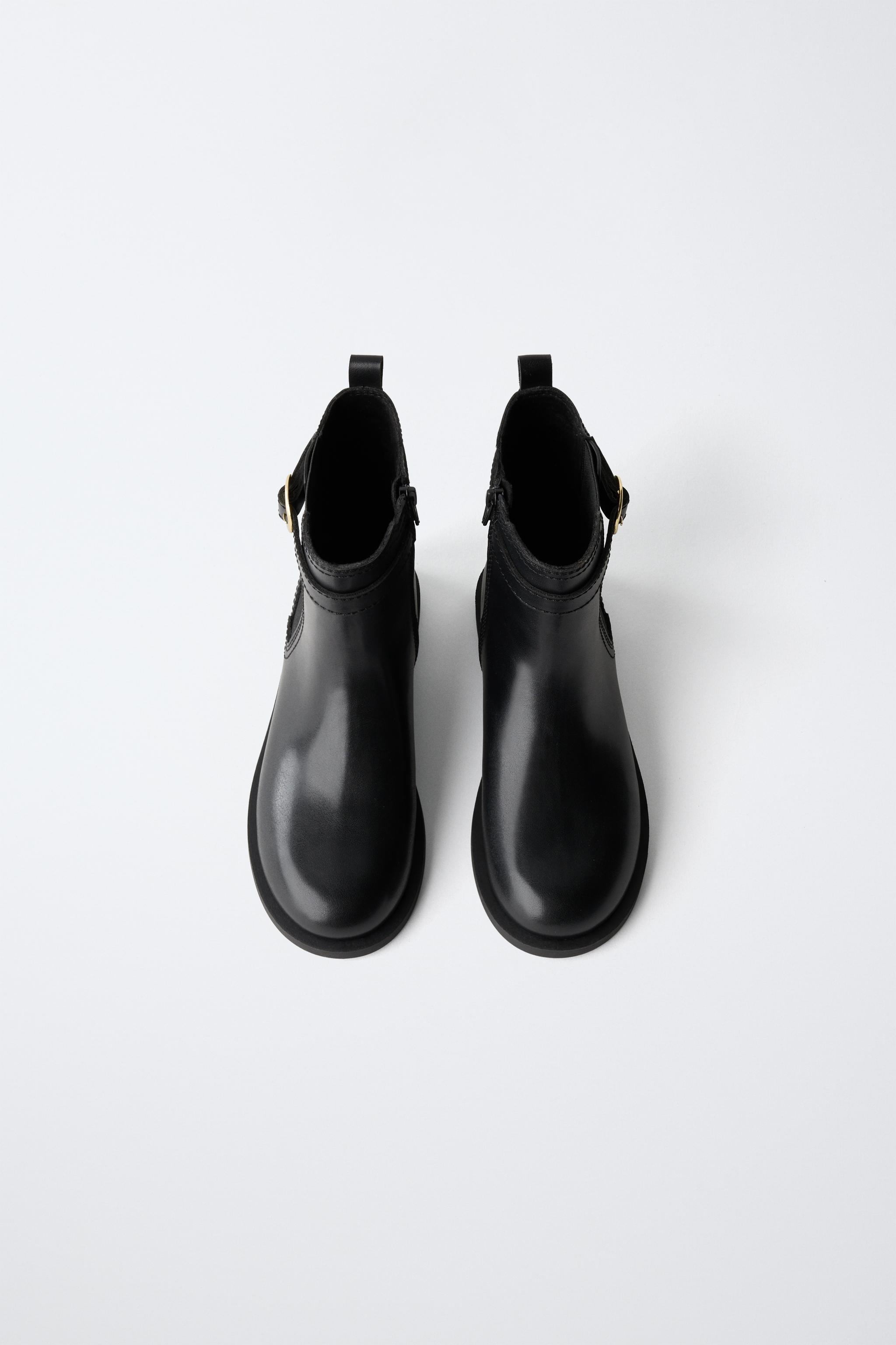 メタルバックル ショートブーツ - ブラック | ZARA Japan / 日本