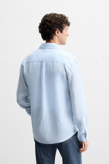 CHEMISE 100 % LIN - Bleu ciel de Zara - Image 2