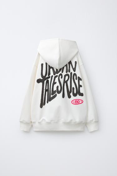 GRAFFITI HOODIE - White by Zara - Image 1