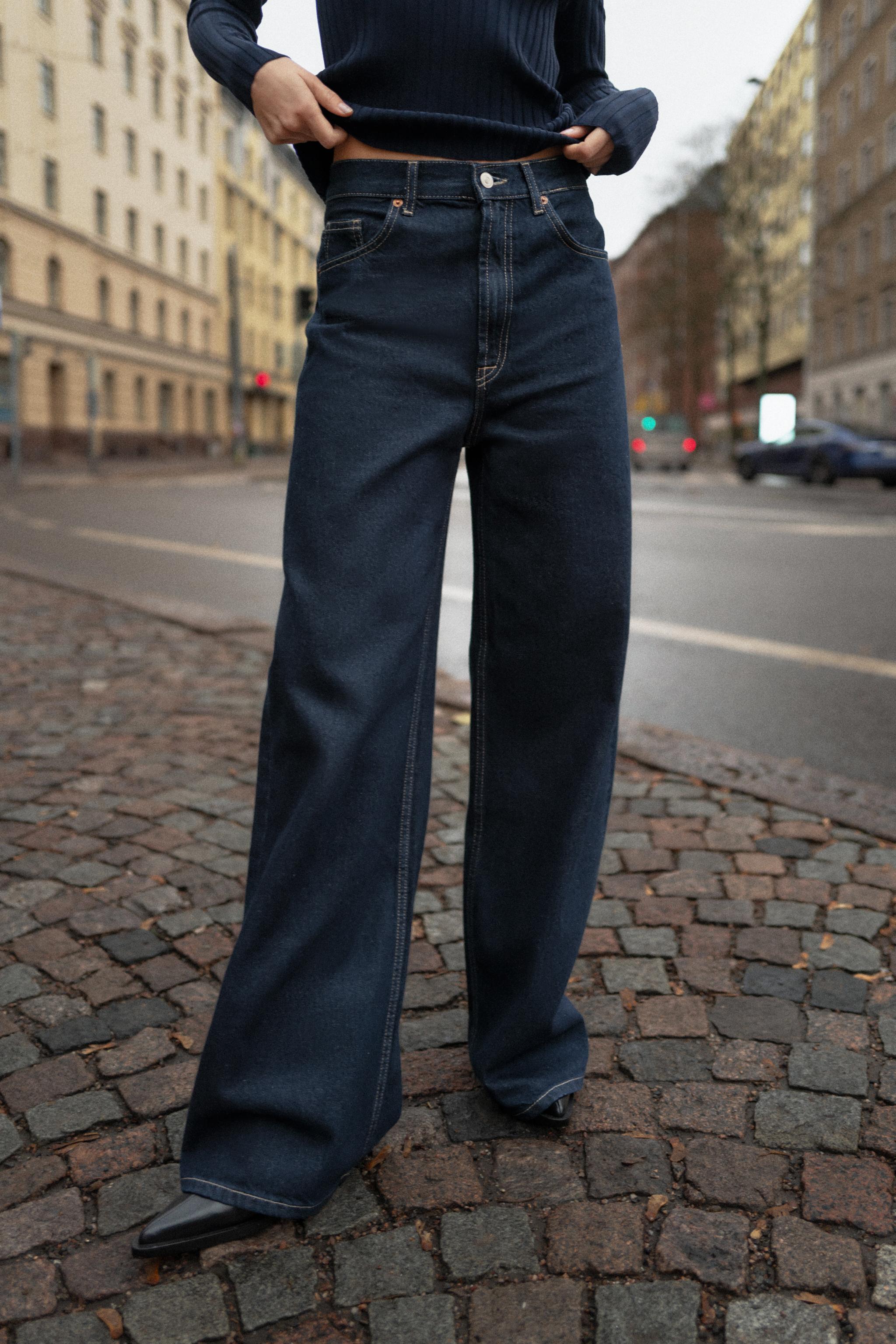 TRF EXTRA WIDE LEG HIGH-WAIST JEANS