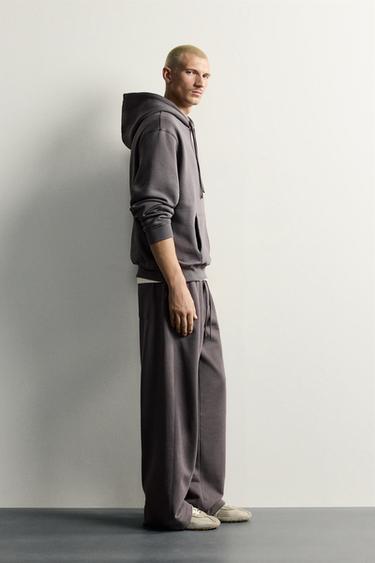 BASIC STRAIGHT-LEG JOGGERS - Dark anthracite by Zara