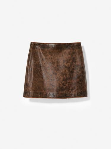 Zara Nappa leather mini skirt - Brown