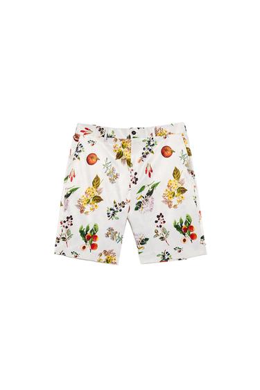 SATIN PRINTED BERMUDA SHORTS