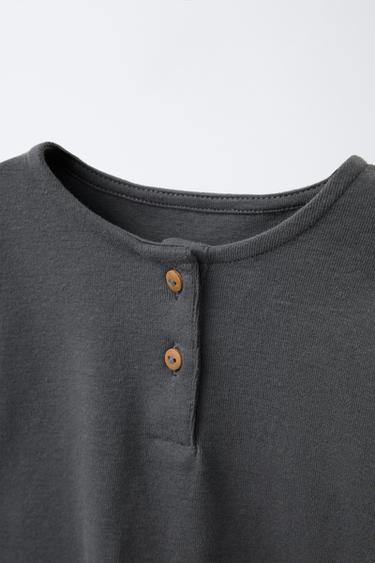 ENSEMBLE T-SHIRT COL TUNISIEN ET JOGGER - Gris anthracite de Zara - Image 2