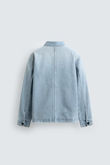 WASHED DENIM OVERSHIRT - Light blue by Zara - Image 7