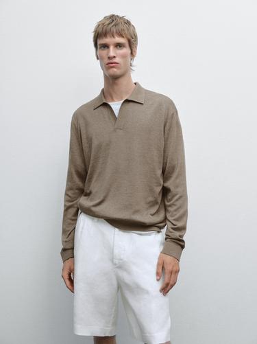 Jersey polo punto cuello pico - 548 de Zara