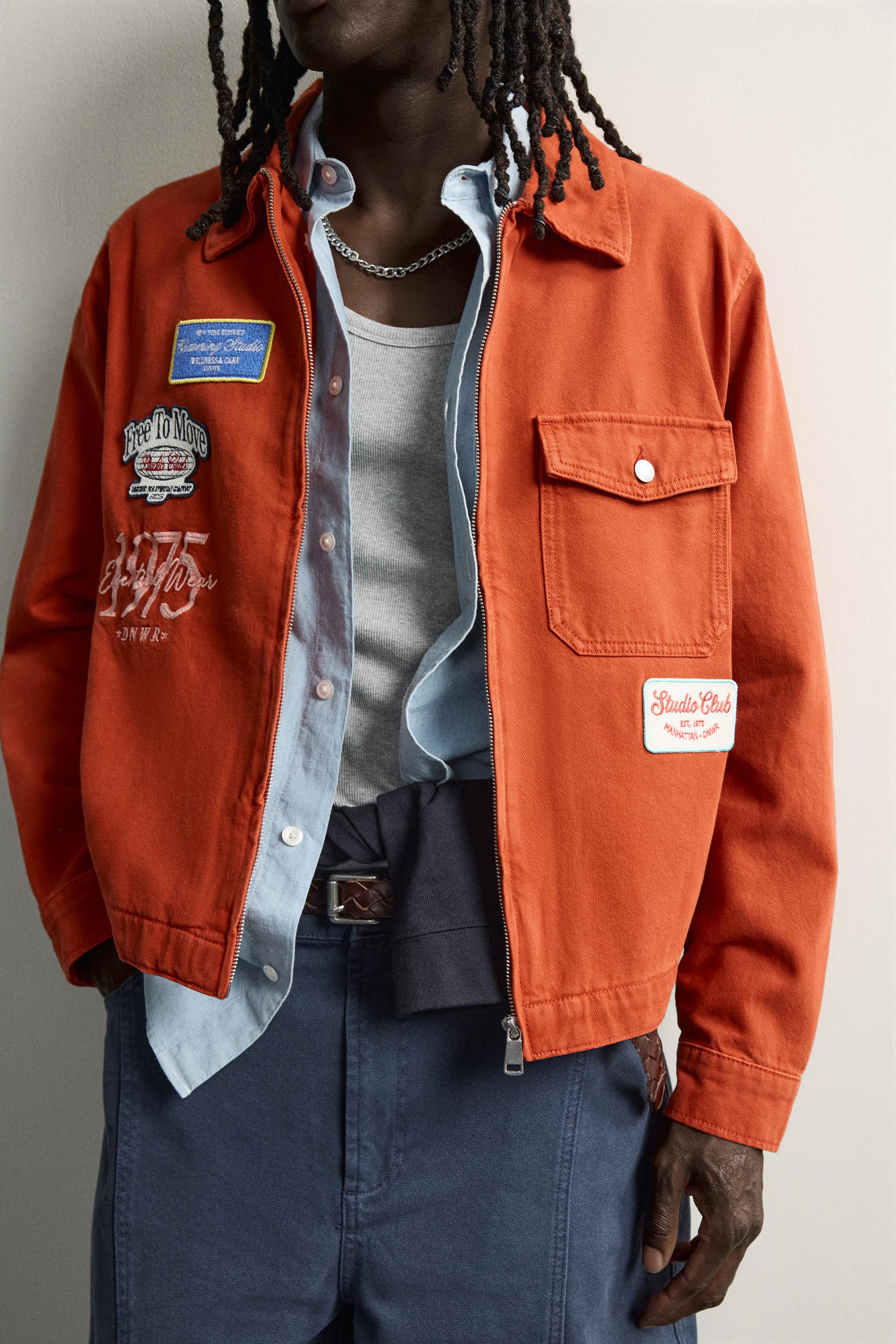 Мужские куртки Zara EMBROIDERED PATCH RELAXED FIT JACKET — фото 5