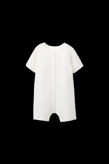 Zara COTTON SILK KNIT JUMPSUIT - Ecru - Image 0