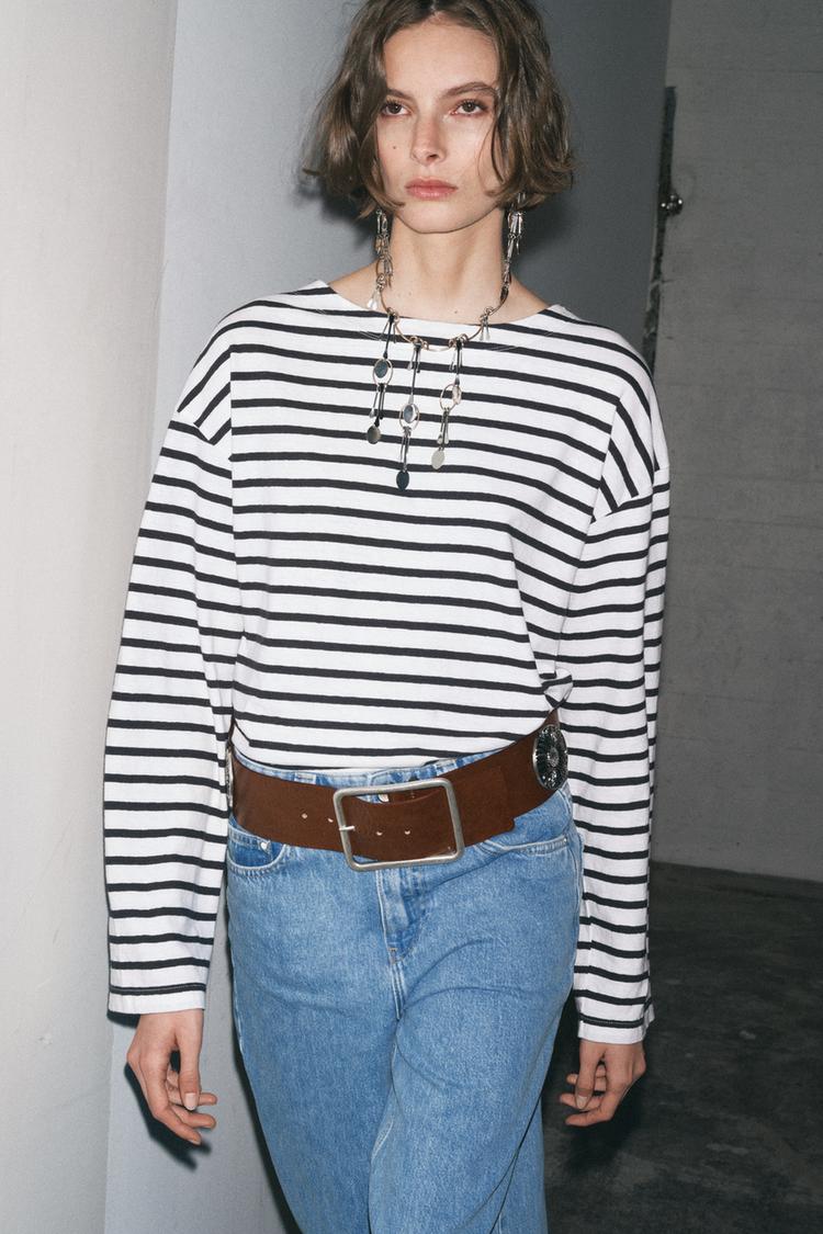 WIDE LEATHER FLORAL BELT