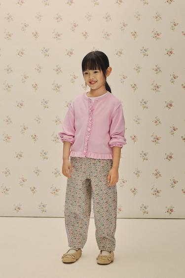 ÁO KHOÁC DỆT KIM RÁP BÈO NHỎ - Màu hồng từ Zara