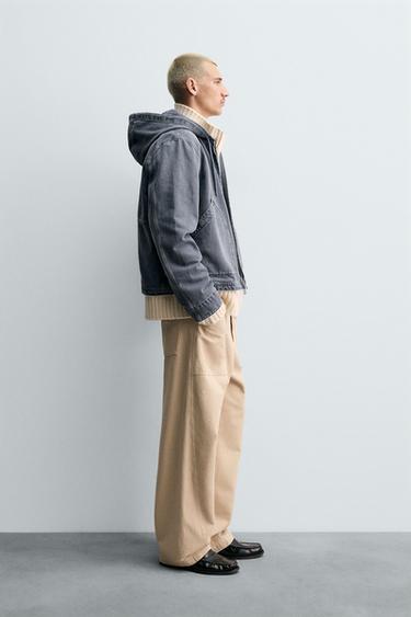 BLOUSON À CAPUCHE LAVÉ - Bleu délavé de Zara - Image 3