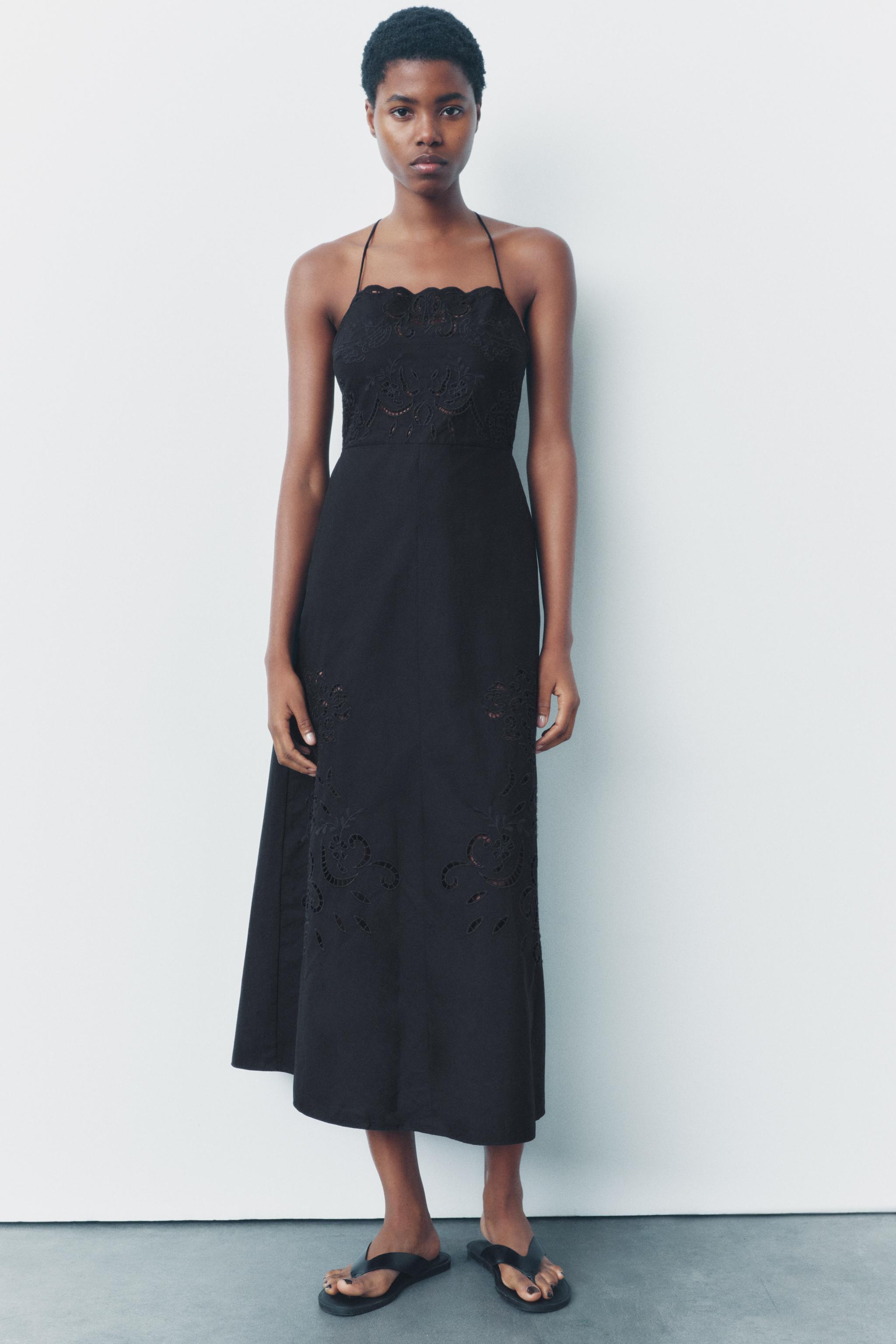 EMBROIDERED DRESS ZW COLLECTION - Black | ZARA United States