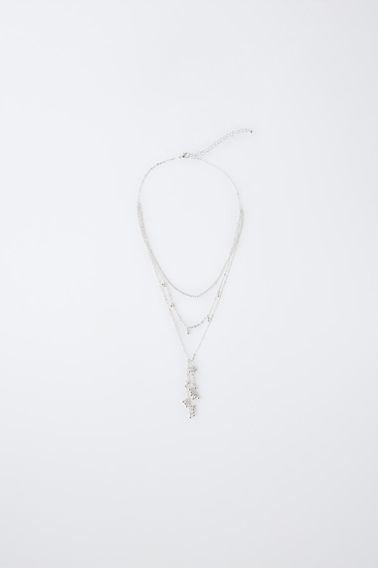Collar multicadena flecos
