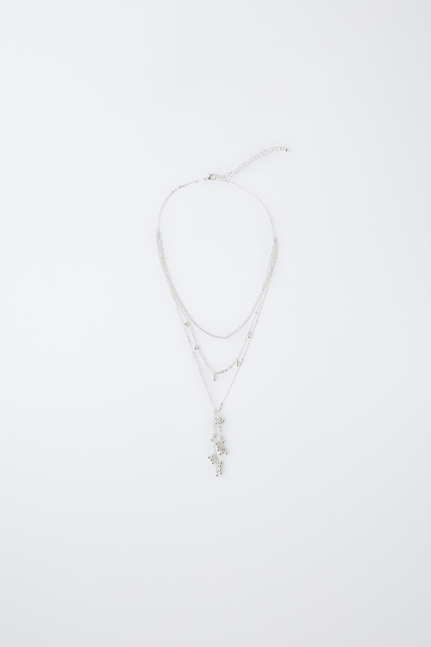 Детское колье Zara Multi-Chain Fringe, цвет: Серебряный — фото 1