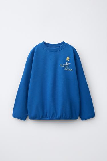 CLARA CEBRIAN © EMBROIDERED SWEATSHIRT - Bluish by Zara