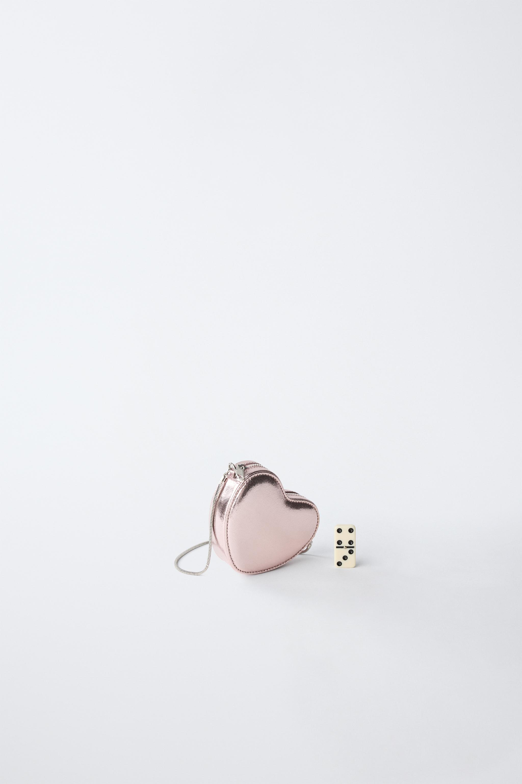 メタリックハート クロスボディバッグ - ピンク | ZARA Japan / 日本