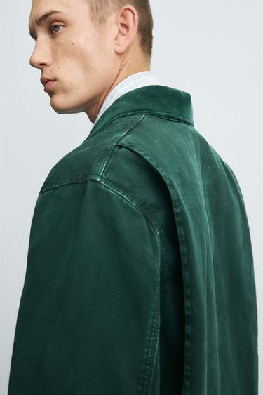 CROPPED FIT DENIM JACKET - Green by Zara - Image 6