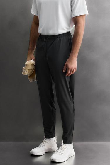 Zara COLOR BLOCK TECHNICAL PANTS - Anthracite grey