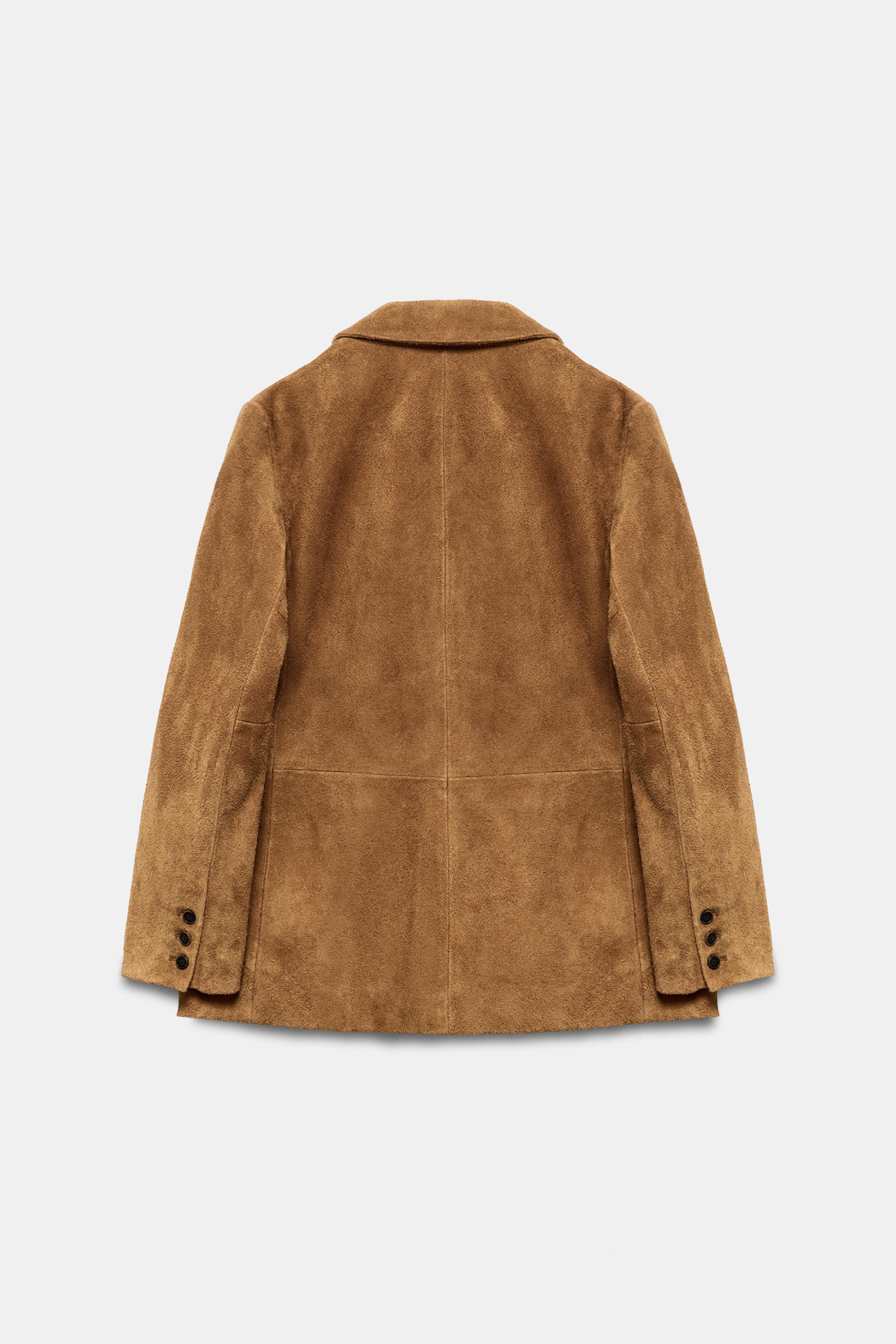 ZW COLLECTION 100% SUEDE LEATHER OVERSIZED JACKET