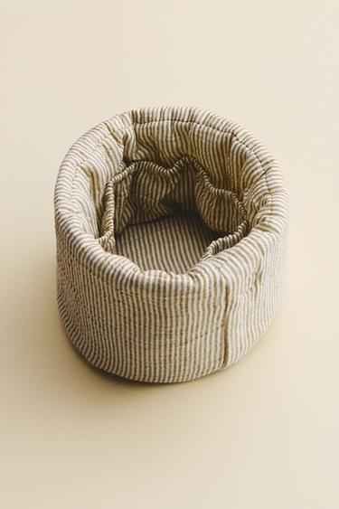 STRIPED MUSLIN ROUND BABY ORGANISER - Green by Zara