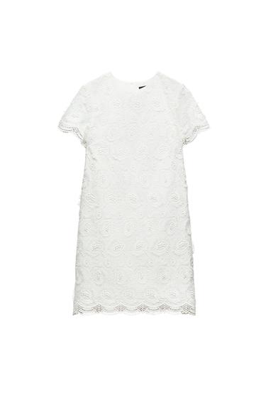 MINI DRESS WITH FRINGED TRIMS