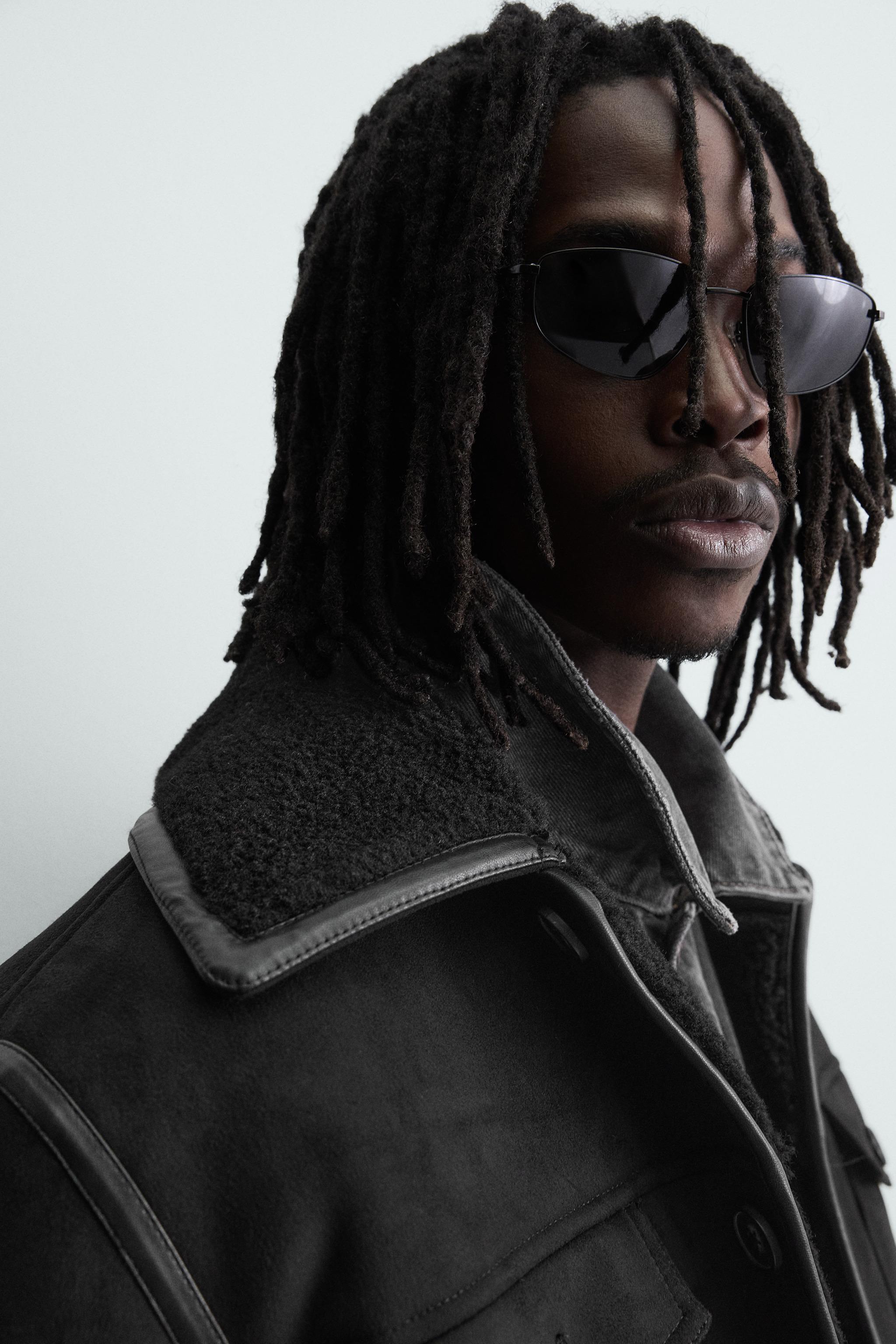 ダブルフェイス フェイクスエードジャケット - ブラック | ZARA Japan