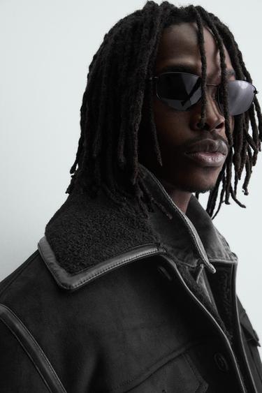 BLOUSON EFFET DAIM DOUBLE FACE - Noir de Zara - Image 5