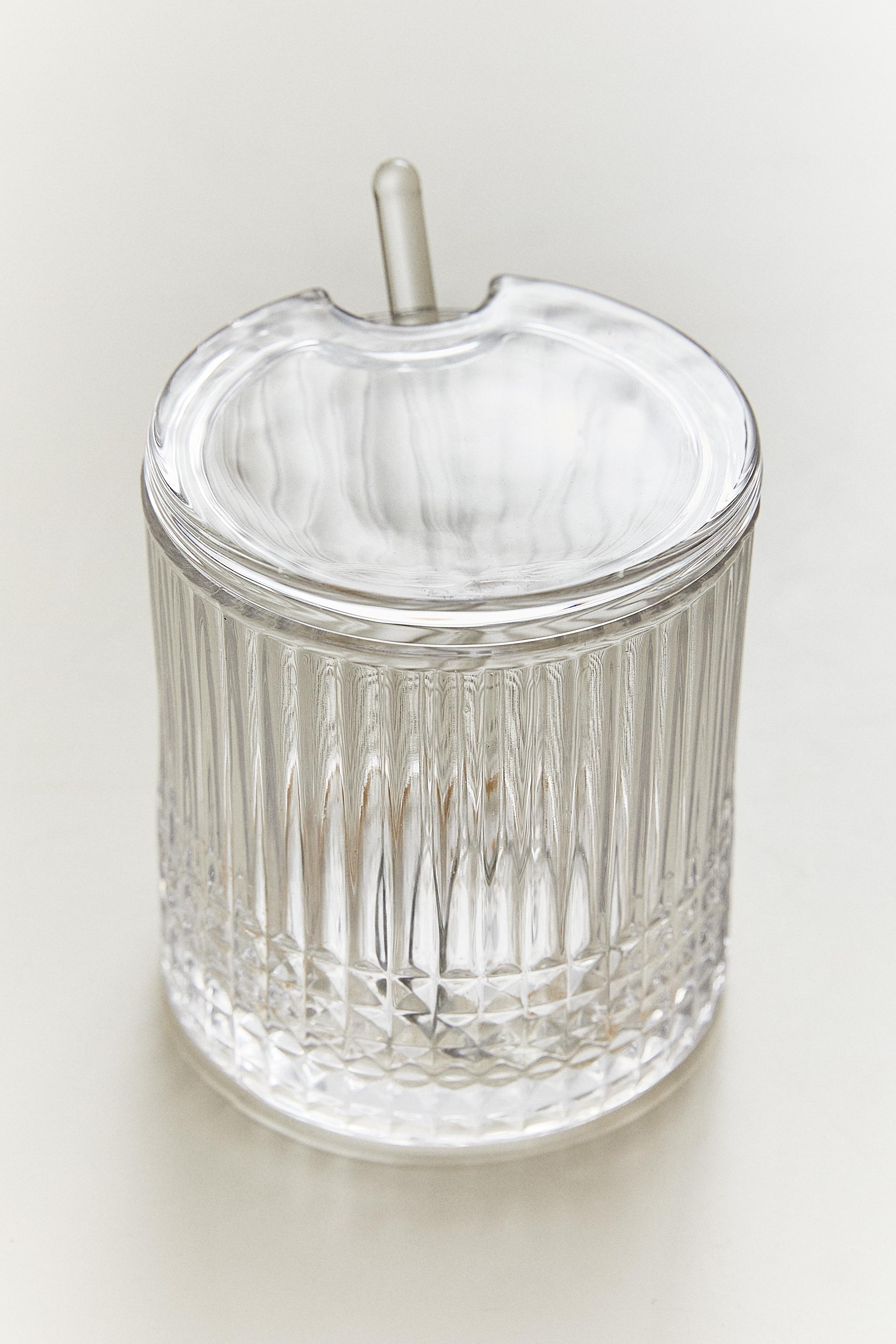 SUGAR BOWL WITH A RAISED GEOMETRIC DESIGN