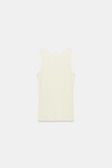 LINEN BLEND BUTTON-UP T-SHIRT - Ecru by Zara - Image 6