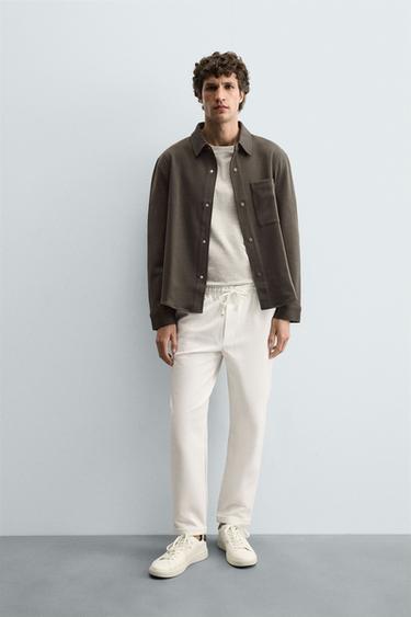 EASY CARE JOGGER WAIST TROUSERS - Oyster-white by Zara