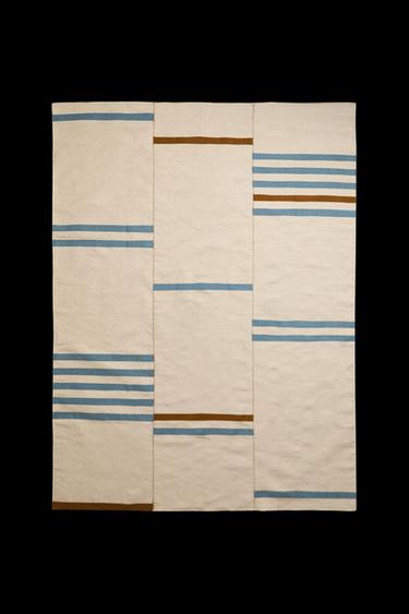 STRIPED COTTON RUG - Ecru by Zara - Image 0