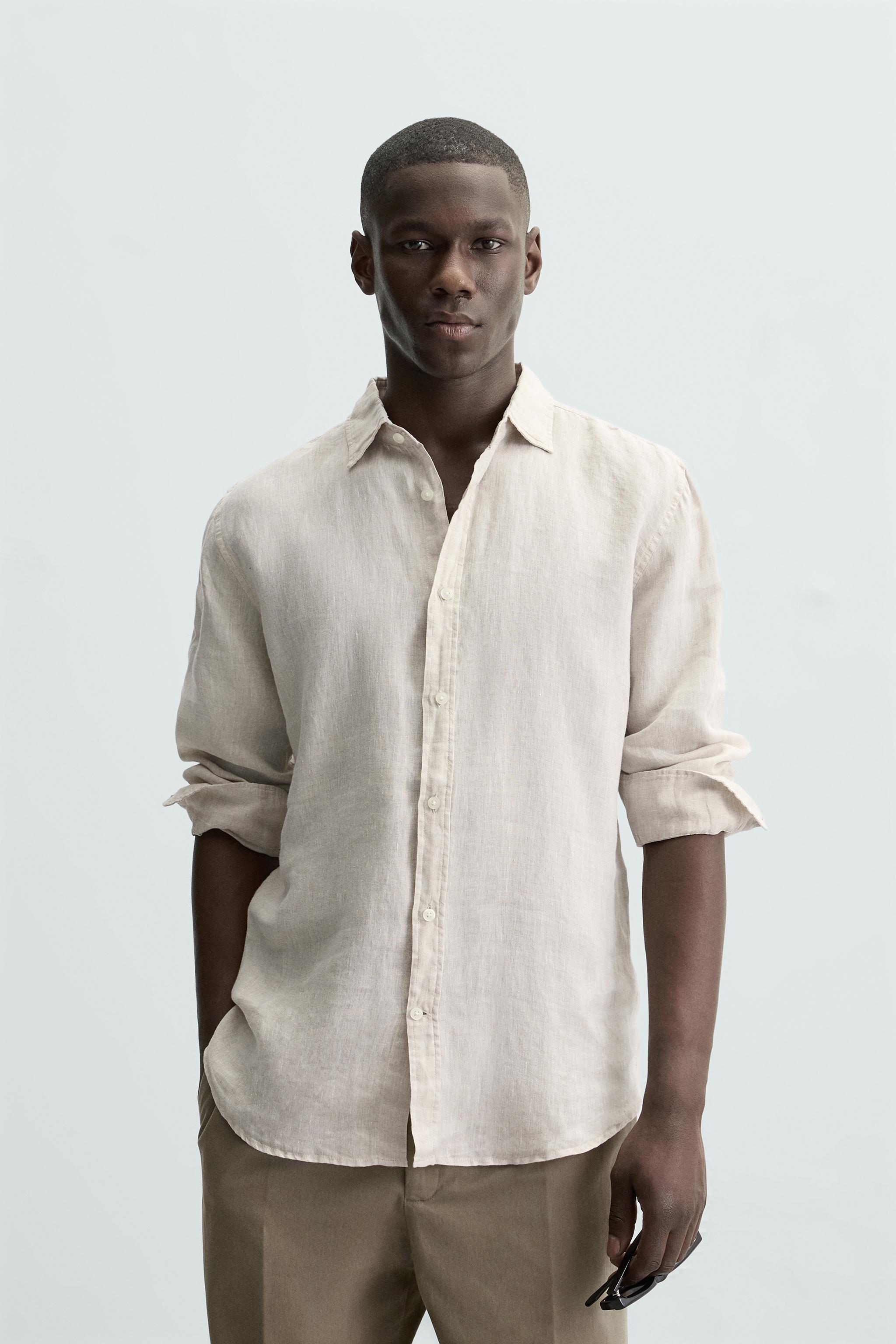 100% LINEN SHIRT - Light beige | ZARA South Africa