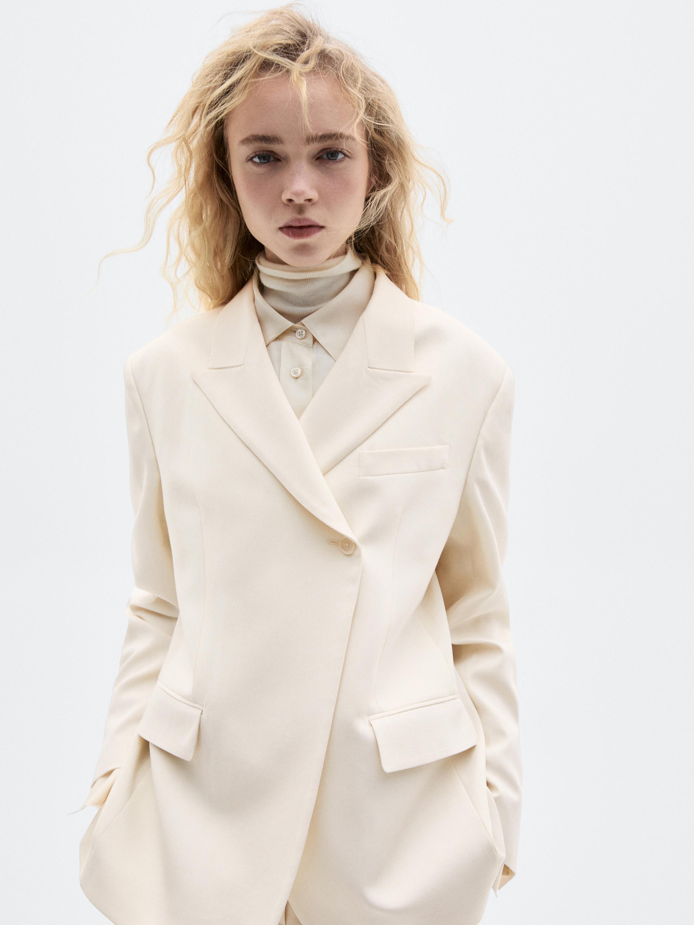 Wool blend crossover blazer - LIMITED