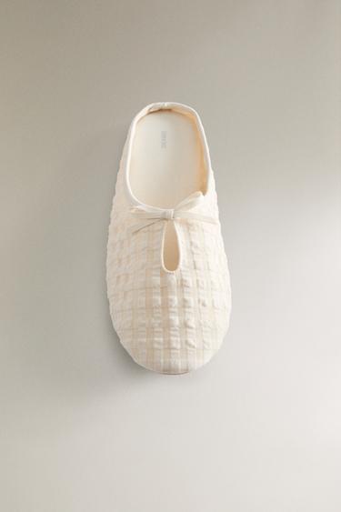 GINGHAM MULE SLIPPERS - Beige by Zara - Image 4
