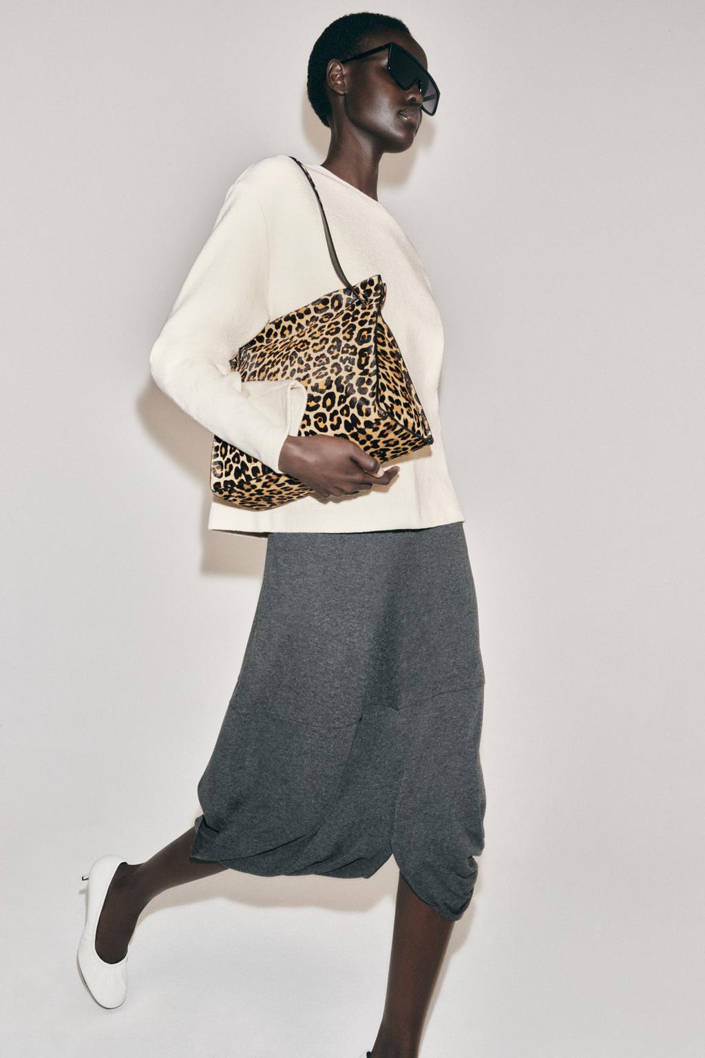 LEATHER PRINT SHOULDER BAG