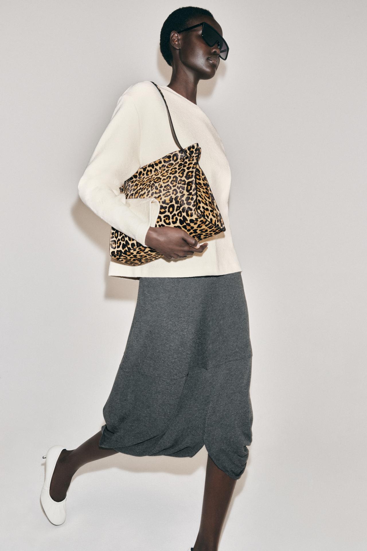 LEATHER PRINT SHOULDER BAG