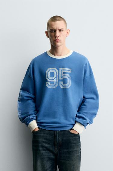 WASHED PRINTED T-SHIRT - Light blue by Zara