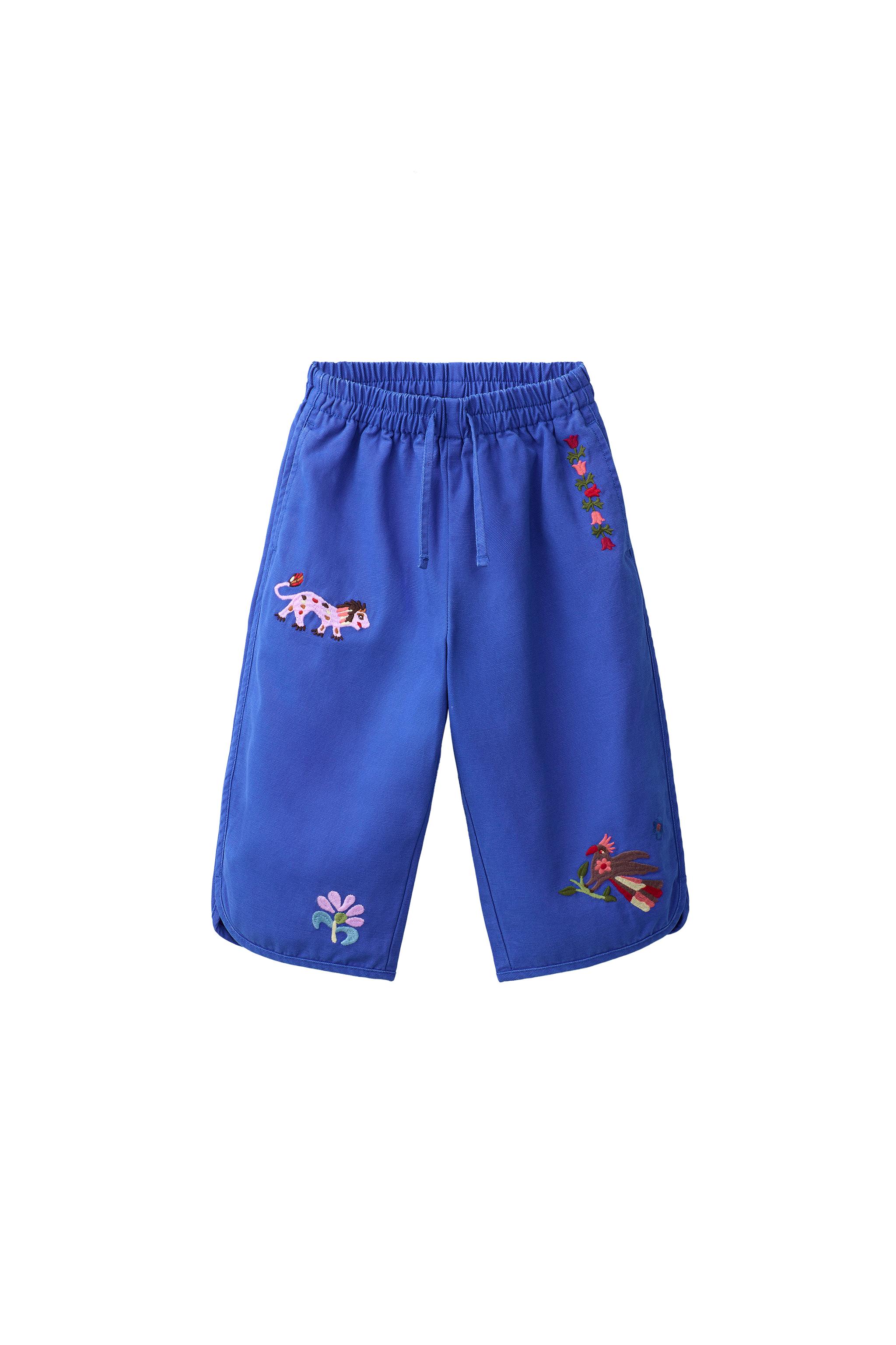 SISSEL EDELBO X ZARA KIDS 刺繍入りバギーパンツ - 濃青 | ZARA Japan